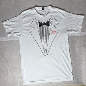 TULTEX White Tuxedo Graphic T-Shirt Sz M
